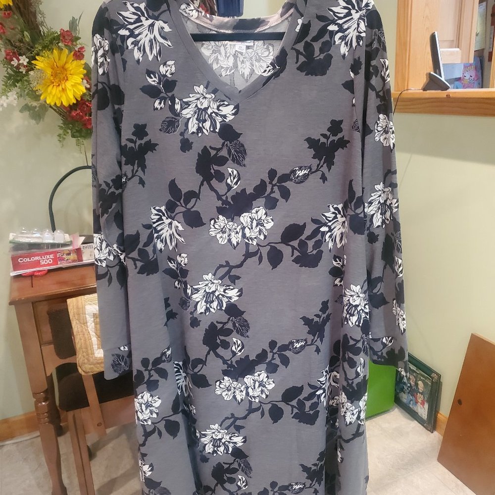 Lularoe Emily Dress - Black and Gray